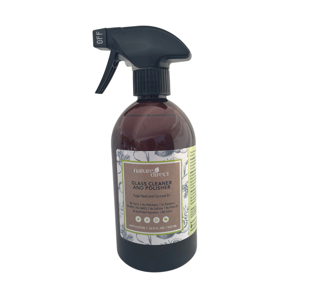 Nature Direct - Glass Cleaner and Polisher Applicator Bottle Only - 500ml