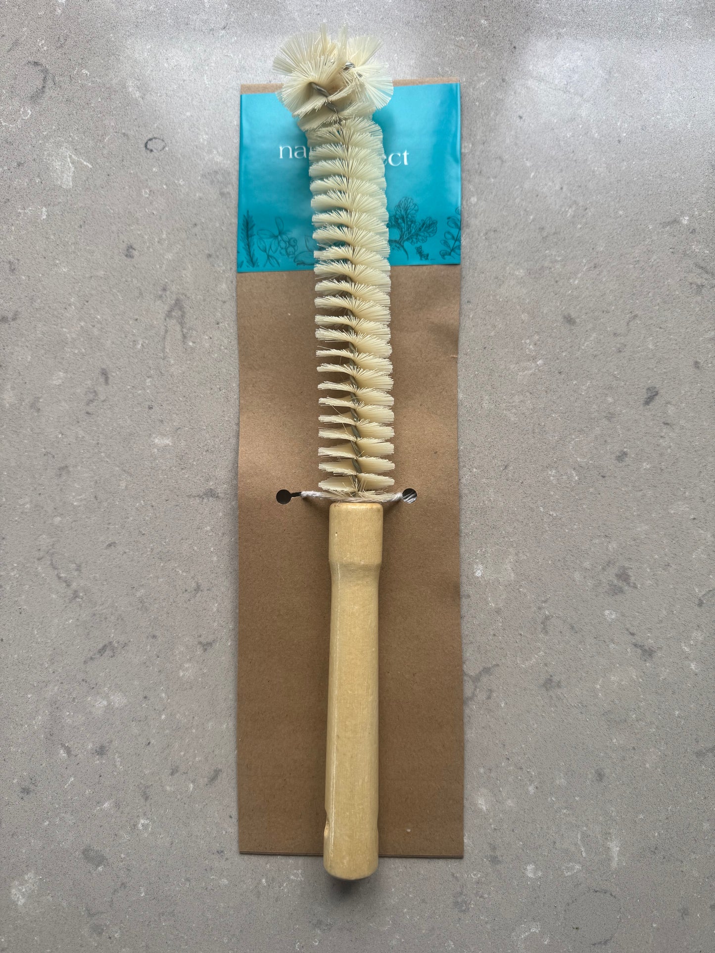 Natural fibre bottle cleaning brush