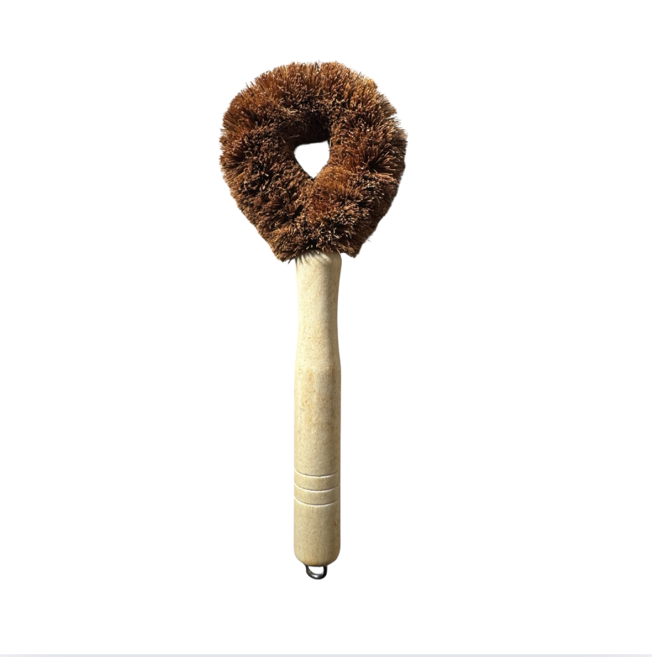 Coconut fibre scrubbing brush
