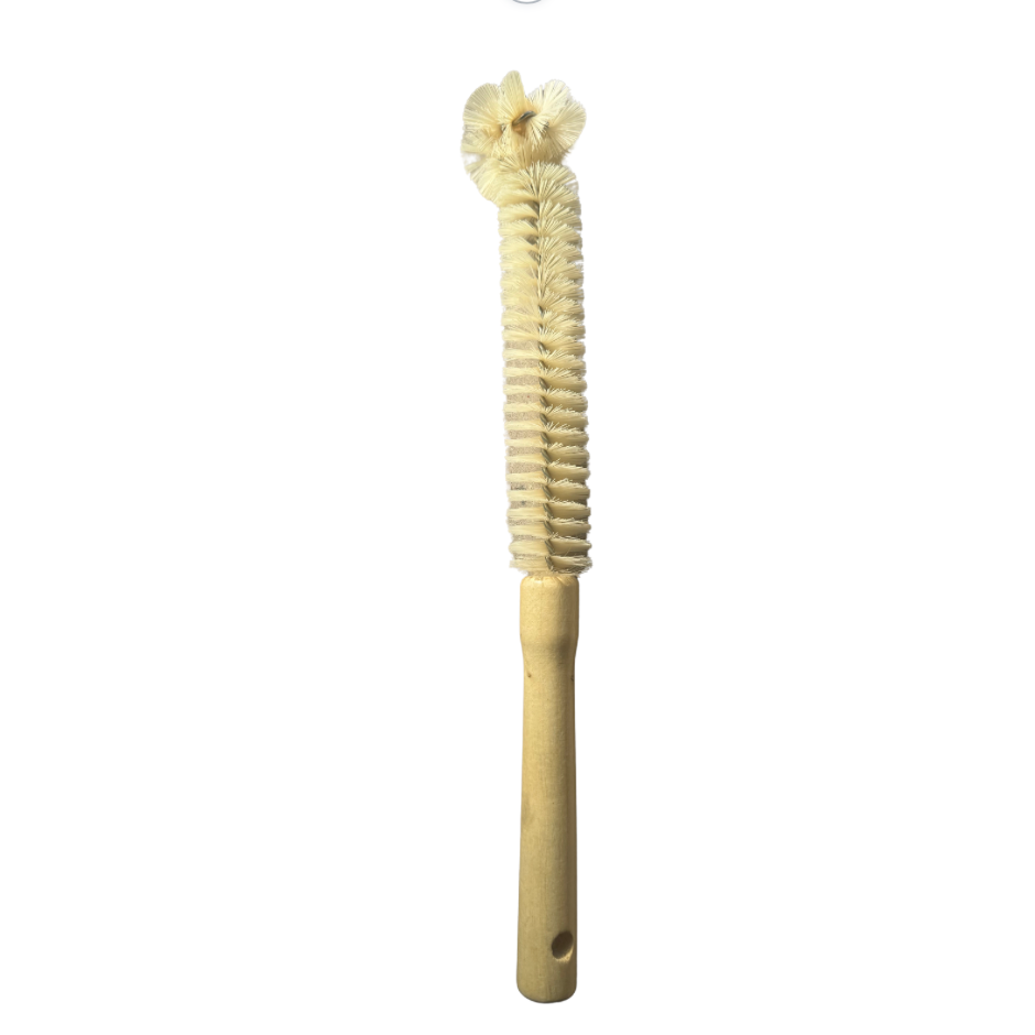 Natural fibre bottle cleaning brush