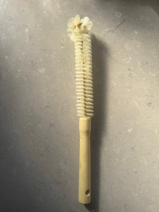 Natural fibre bottle cleaning brush