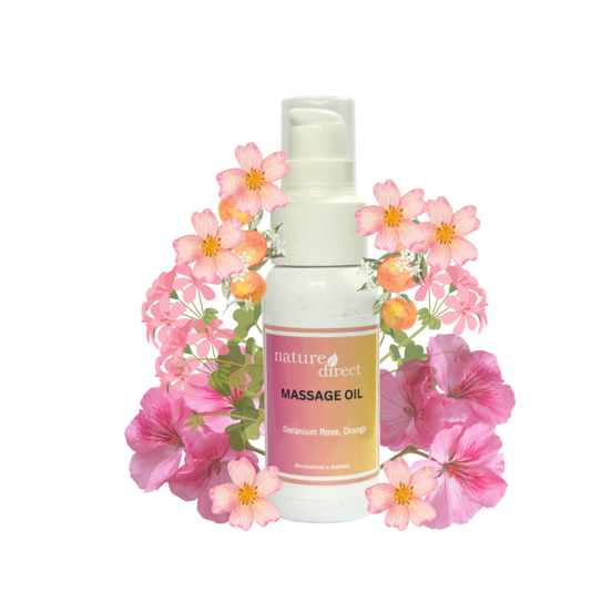 Nature Direct - Massage Oil Geranium Rose, Orange 50ml